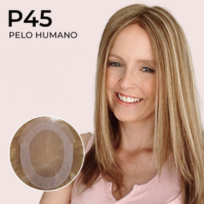P45 Prótesis Capilar para mujer de tul Con Cabello Humano Remy P45 Prótesis Capilar para mujer de tul Con Cabello Humano Remy
