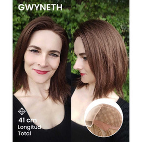 Peluca Gwyneth Premium de cabello humano con gorra completa para mujer Peluca Gwyneth Premium de cabello humano con gorra completa para mujer