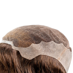 Peluca parcial para hombre PW106 con French lace y poly back