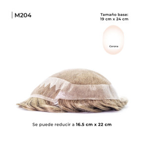 M204 - Prótesis capilar completo en tul francés, con perímetro en micro piel