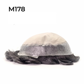 M178 hombres skin tupé con capa interior de seda monofilamento M178 hombres skin tupé con capa interior de seda monofilamento