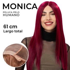 Mónica: Peluca de cabello humano para la caída del cabello por razones médicas.