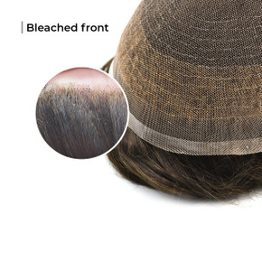 Prótesis capilar con línea del cabello decolorada