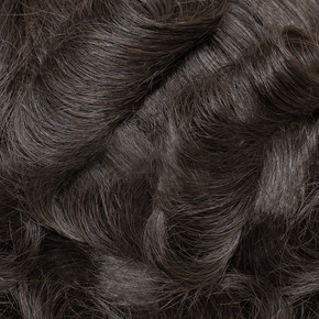 Prótesis capilar para hombre M110BSC de monofilamento finamente soldado y línea frontal con nudos decolorados