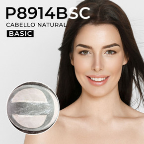 Prótesis capilar P8914BSC extra grande con base de mono y 35,5 cm de cabello humano Remy