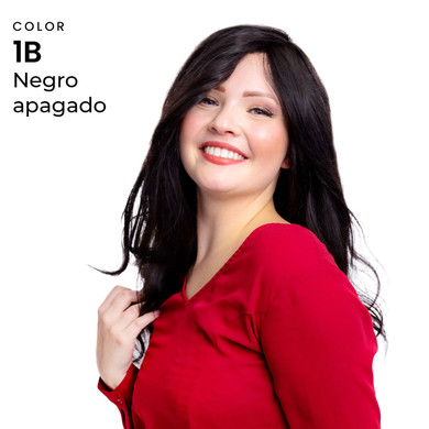 Peluca Mónica de cabello humano para caída del cabello por razones médicas