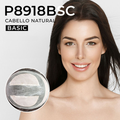 Peluca parcial P8918BSC de monofilamento con 45,5 cm de cabello natural Remy