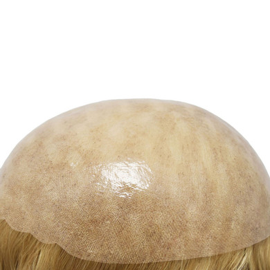 Peluca parcial P41L18 con base de micro piel, 45,5 cm de cabello humano Remy