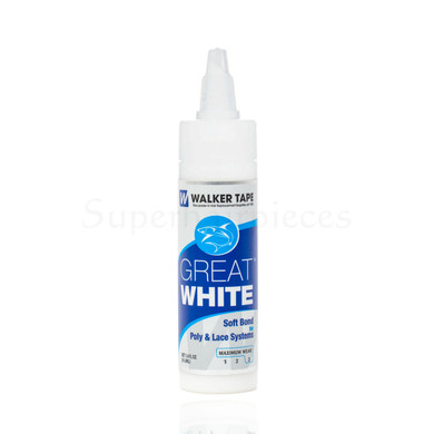 Great White Glue 1.4 oz adhesivo para prótesis capilares, agua‑based, seguro para piel sensible y duradero
