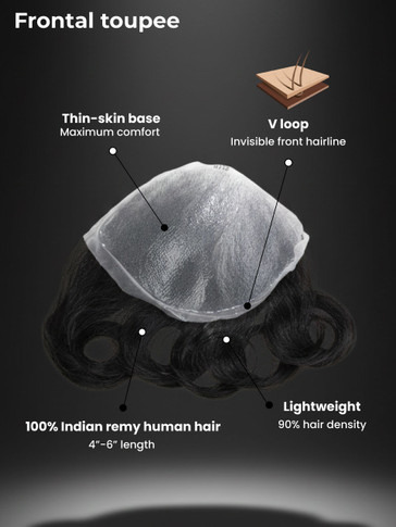 Parche frontal de piel fina FR111M con cabello sin nudos