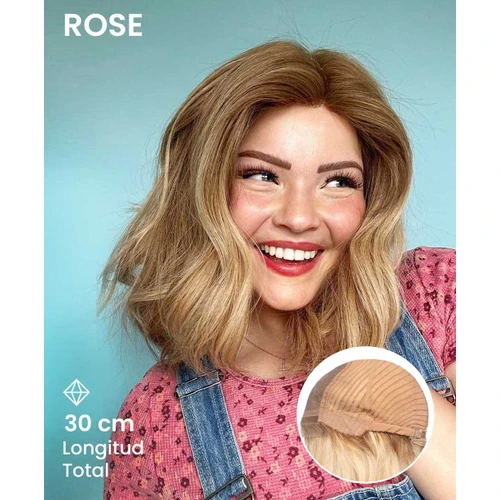 Rose Premium Cabello humano Silk Top Full Cap Mujer Peluca