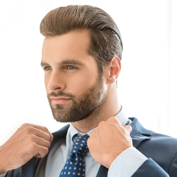 M104 Versión Básica prótesis capilar monofilamento con línea frontal natural para hombres | Superhairpieces