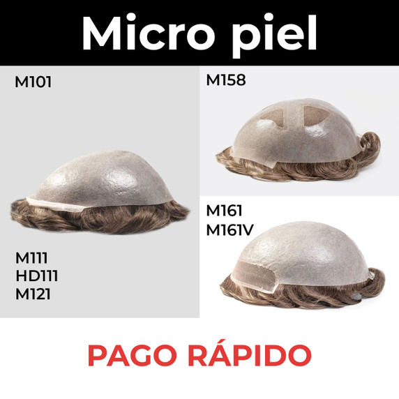 Prótesis capilar a medida con base de micro piel para acabado natural y realista