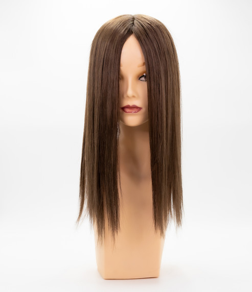 Prótesis capilar P46BSC para mujer, tejido monofilamento con cabello humano Remy, versión básica