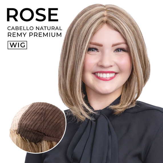 Rose Premium Cabello humano Silk Top Full Cap Mujer Peluca