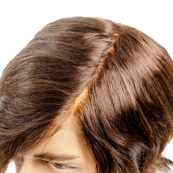 Peluca parcial para hombre PW106 con French lace y poly back