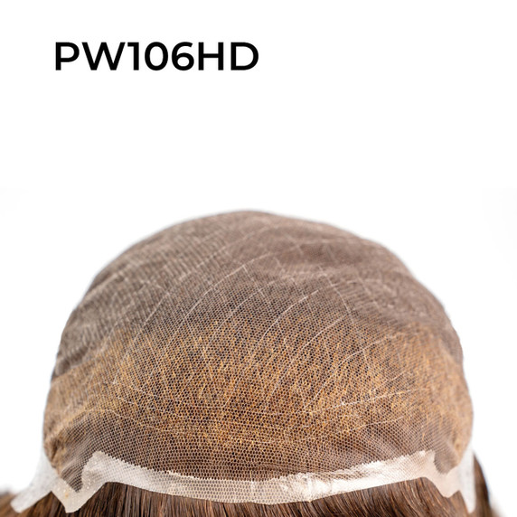 Peluca parcial para hombre PW106 con French lace y poly back