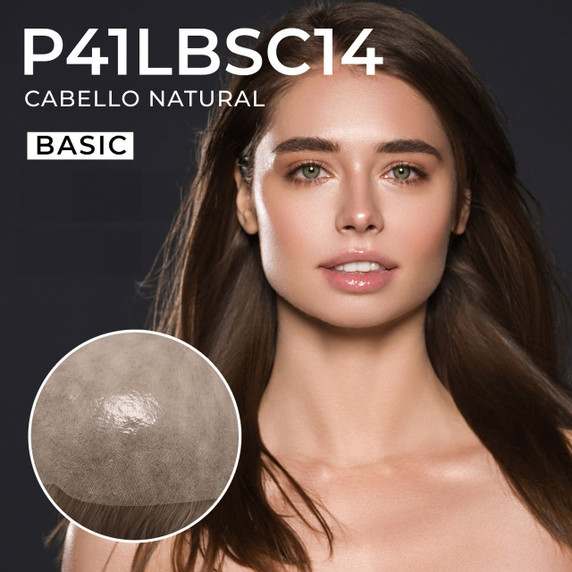Prótesis capilar para mujer P41LBSC14, base completa de micropiel, versión básica