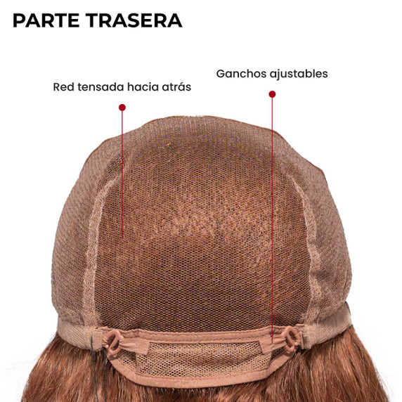 Peluca Mónica de cabello humano para caída del cabello por razones médicas