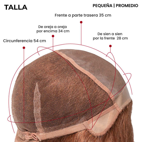 Peluca Mónica de cabello humano para caída del cabello por razones médicas