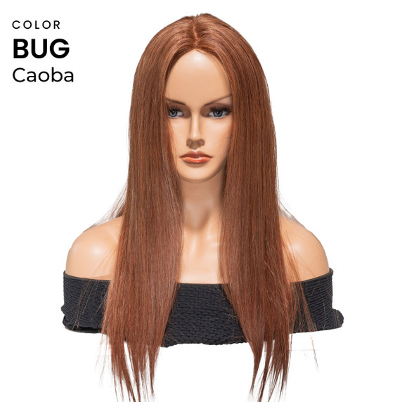 Peluca Mónica de cabello humano para caída del cabello por razones médicas