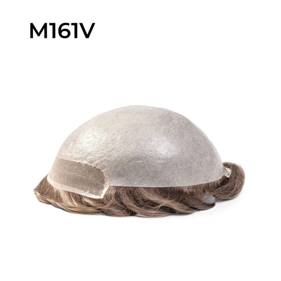 M161V Prótesis capilar con base de piel y frontal de tul