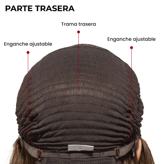 Peluca de cabello humano de primera calidad con trama superior francesa para mujer - Noya