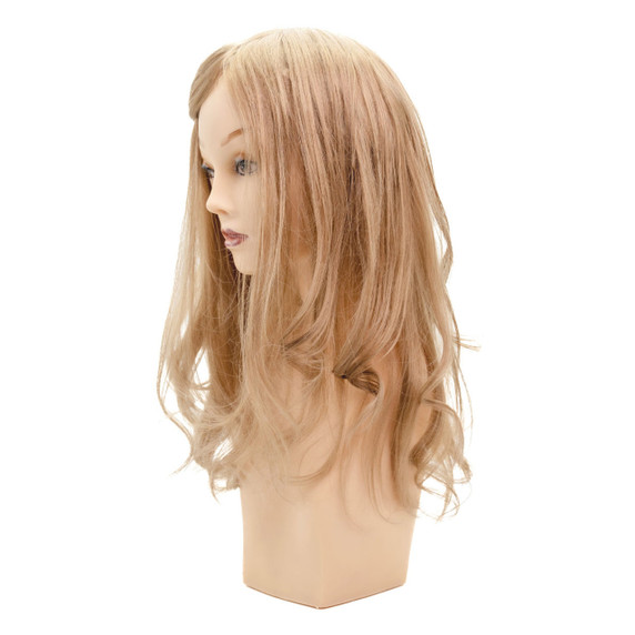 Peluca parcial P41L18 con base de micro piel, 45,5 cm de cabello humano Remy