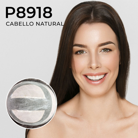 P8918 - Prótesis capilar Talla Extra Larga con base de mono y corte de micro piel para caída del cabello extrema