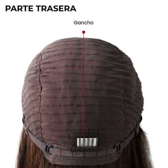 Peluca Premium Rachel con gorro de tul y acabado natural