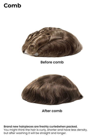 Prótesis capilar hombre M101V de micropiel fina con técnica V‑Loop