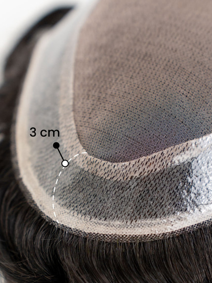 Prótesis capilar M100N de monofilamento con poliéster – cobertura natural y fácil peinado | Superhairpieces