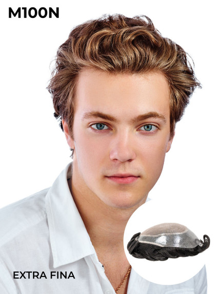 Prótesis capilar M100N de monofilamento con poliéster – cobertura natural y fácil peinado | Superhairpieces