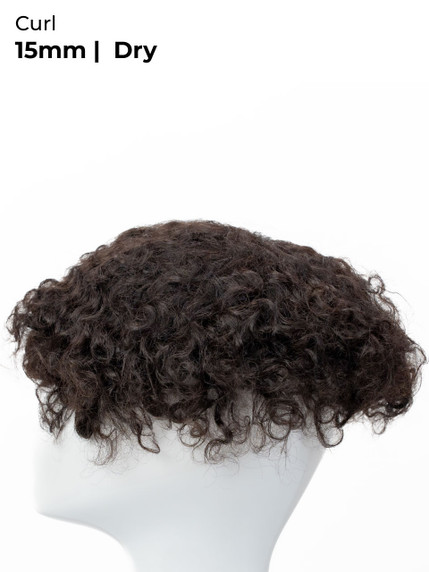 M116M Prótesis capilar de tul francés y poli rizada / con permanente