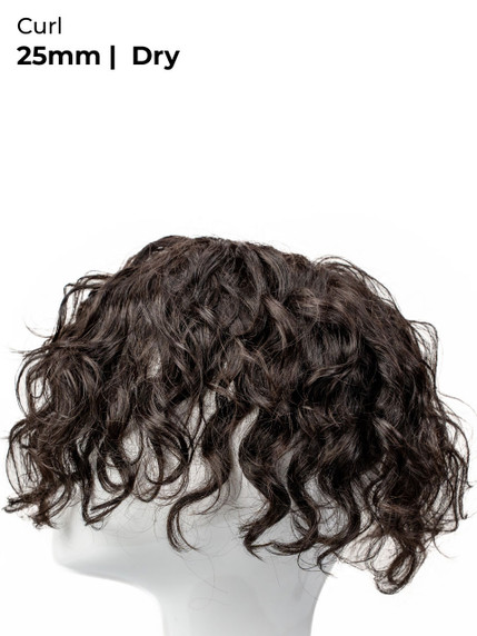 M116M Prótesis capilar de tul francés y poli rizada / con permanente