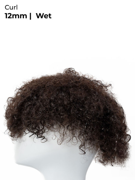 Pótesis capilar M158M de tul francés y poli rizada con cabello Remy indio suave de alta densidadr