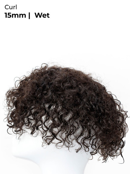 Pótesis capilar M158M de tul francés y poli rizada con cabello Remy indio suave de alta densidadr