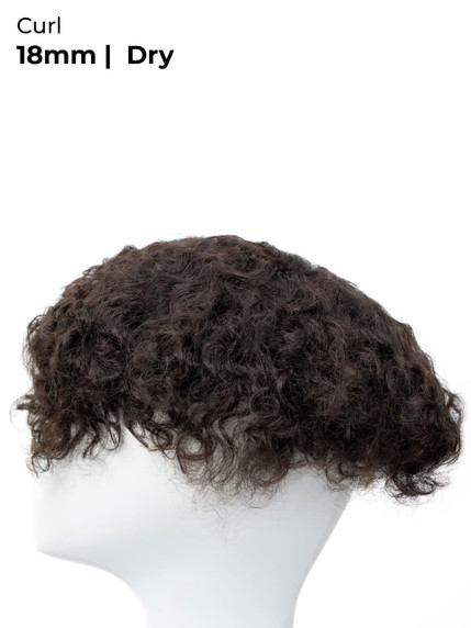 Pótesis capilar M158M de tul francés y poli rizada con cabello Remy indio suave de alta densidadr