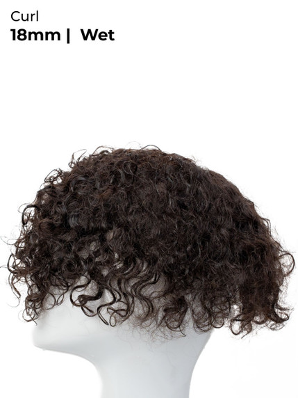 Pótesis capilar M158M de tul francés y poli rizada con cabello Remy indio suave de alta densidadr