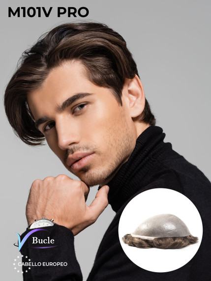 Prótesis capilar M101VPRO con base de micro piel y cabello europeo