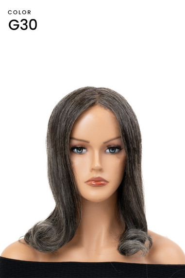 Prótesis capilar S6816 para mujer con base skin y doble capa de tul