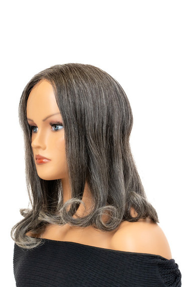 Prótesis capilar S6816 para mujer con base skin y doble capa de tul