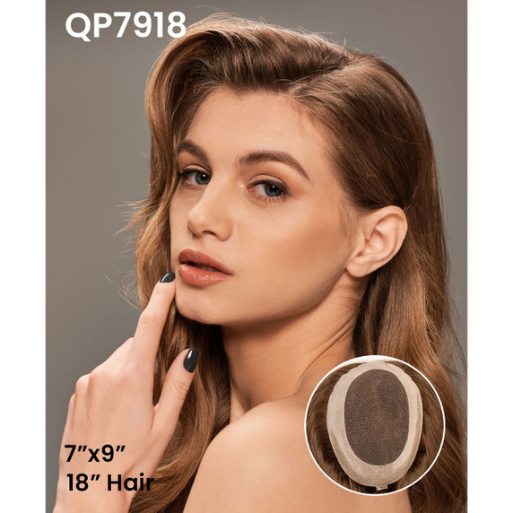 Topper QP7918 con tul francés y perímetro de poli para look natural