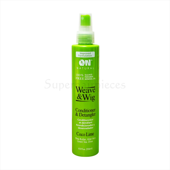 ON Natural Weave & Wig acondicionador y desenredante para extensiones y pelucas, aroma coco-lima 8 oz