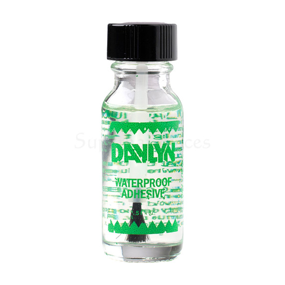 Adhesivo de encaje Davlyn #96T 0.5 oz con pincel sobre estampado verde para prótesis capilares