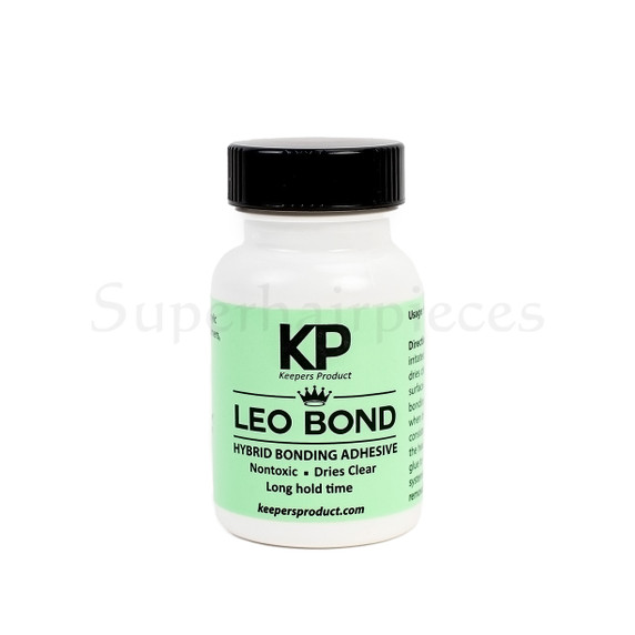 KP Leo Bond adhesivo 2 oz – fórmula híbrida transparente para prótesis capilares, segura para piel sensible