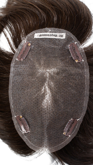 EZ Tul3506 Topper de cabello premium con monofilamento y clips