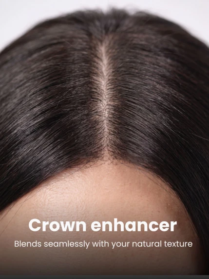 Q5616LP - Topper capilar de tul francés en cabello natural de densidad baja con clips