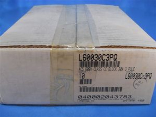 Littlefuse (L60030C-3PQ) 3P 30A 600V Class CC Fuseholder, New Surplus