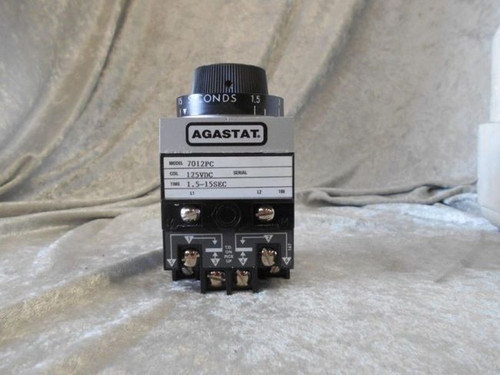 Agastat (7012PC) Timing Relay, Coil 125 VDC Time 1.5-15 Sec. New In Box